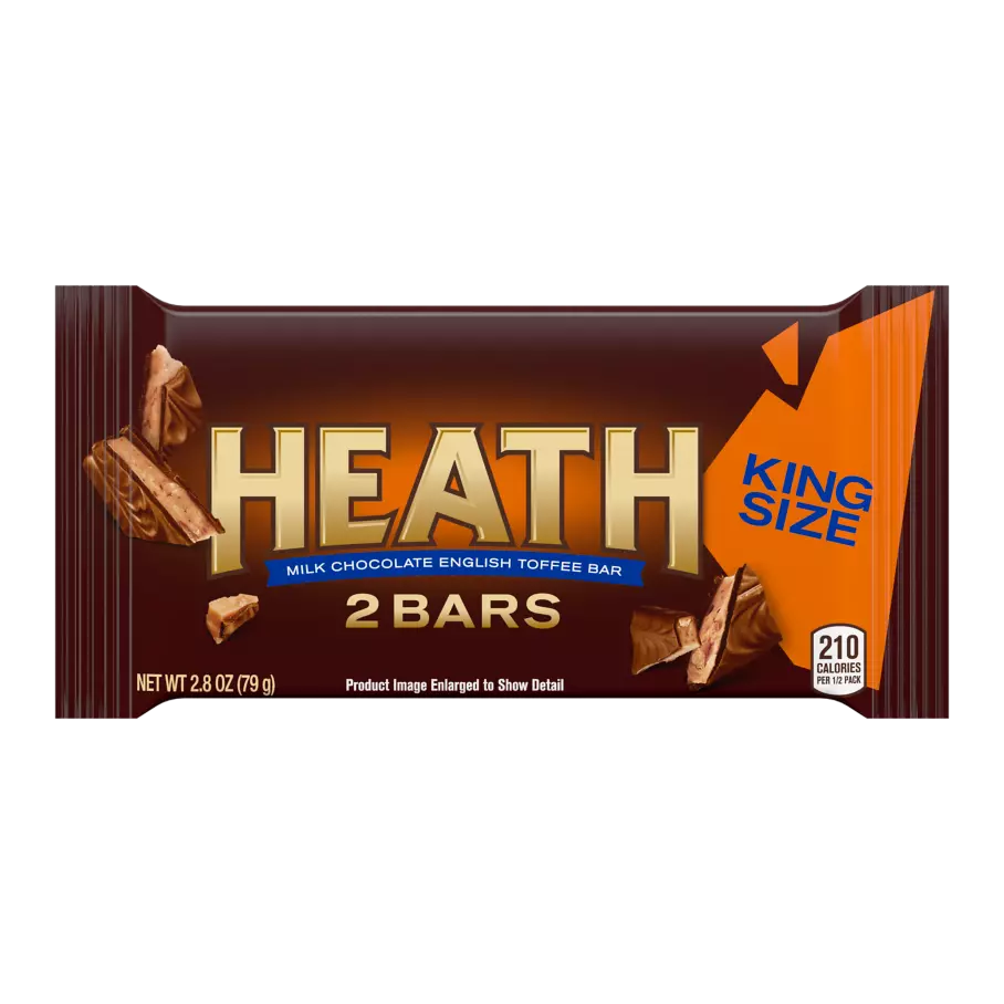 HEATH Milk Chocolate English Toffee King Size Candy Bar, 2.8 oz - Front of Package