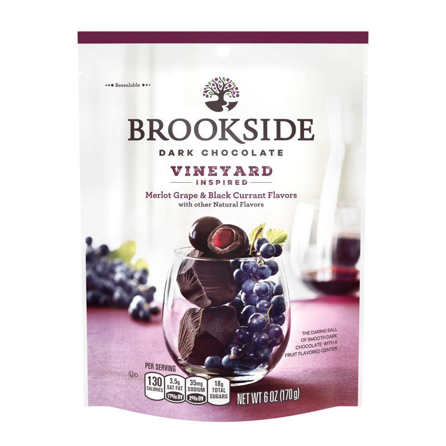 BROOKSIDE Dark Chocolate Vineyard Inspired Merlot Grape and Black Currant Flavors Candy 6 oz bag