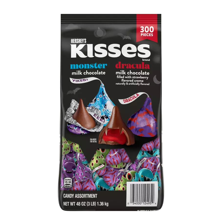 HERSHEY'S KISSES Halloween Assortment, 48 oz bag, 300 pieces - Front of Package