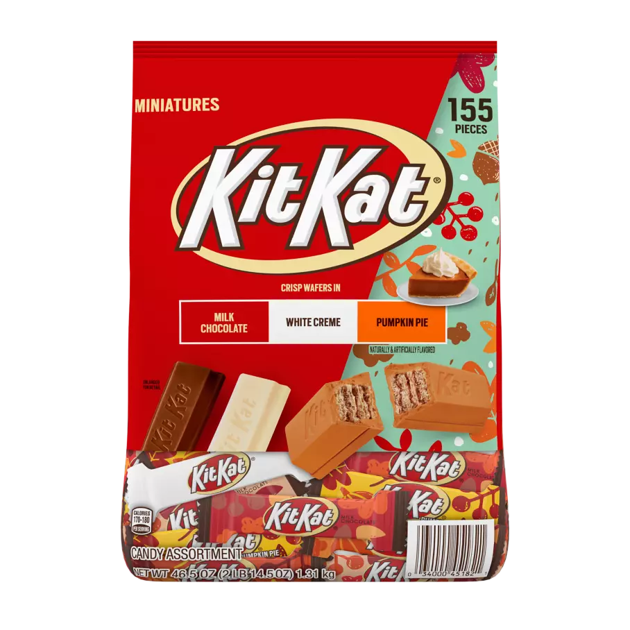 KIT KAT® Halloween Miniatures Assortment, 46.5 oz bag, 155 pieces - Front of Package