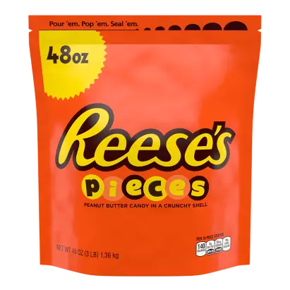 REESE'S PIECES Peanut Butter Candy, 1.53 oz, pieces 