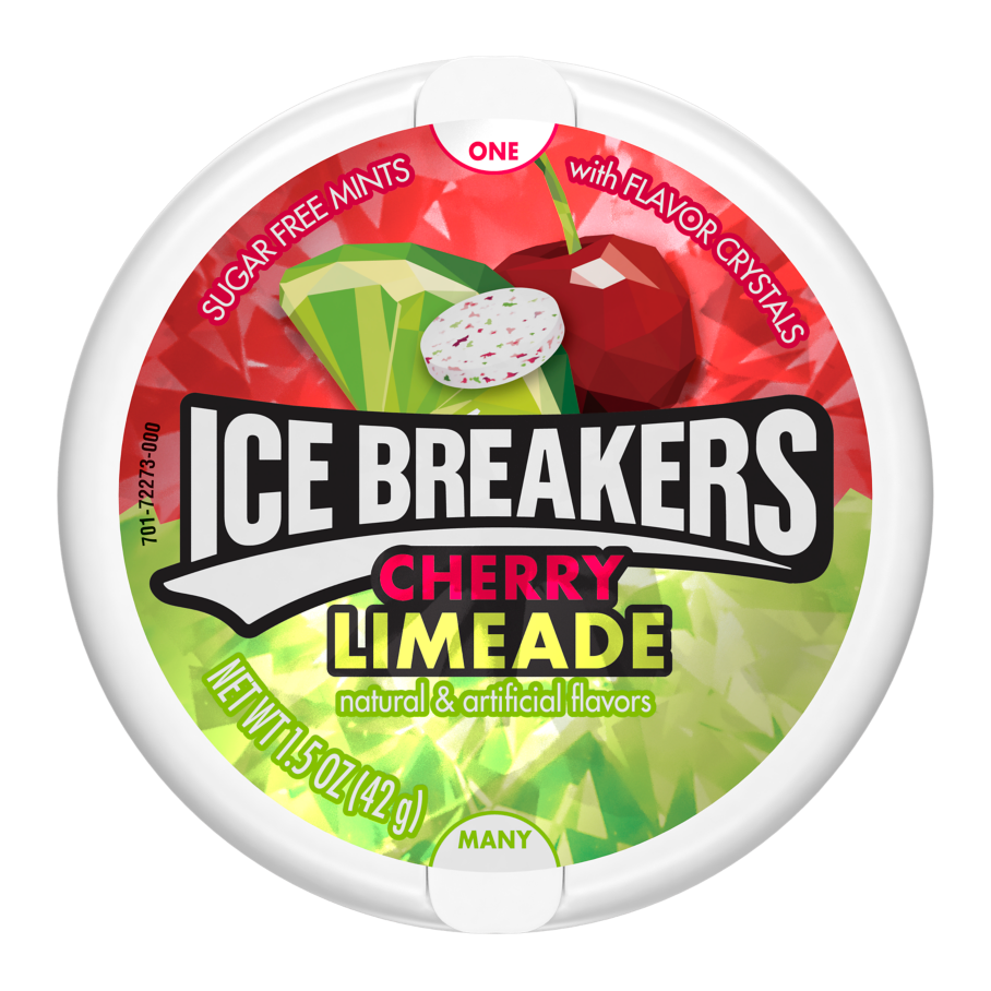 Ice breakers cherry limeade sugar free mints 1 5 oz puck