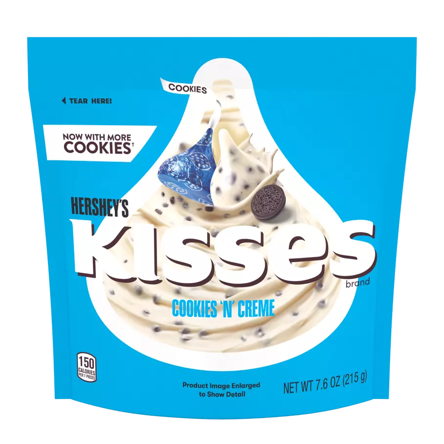 HERSHEY'S KISSES Cookies 'N' Creme Candy, 7.6 oz pack - Front of Package