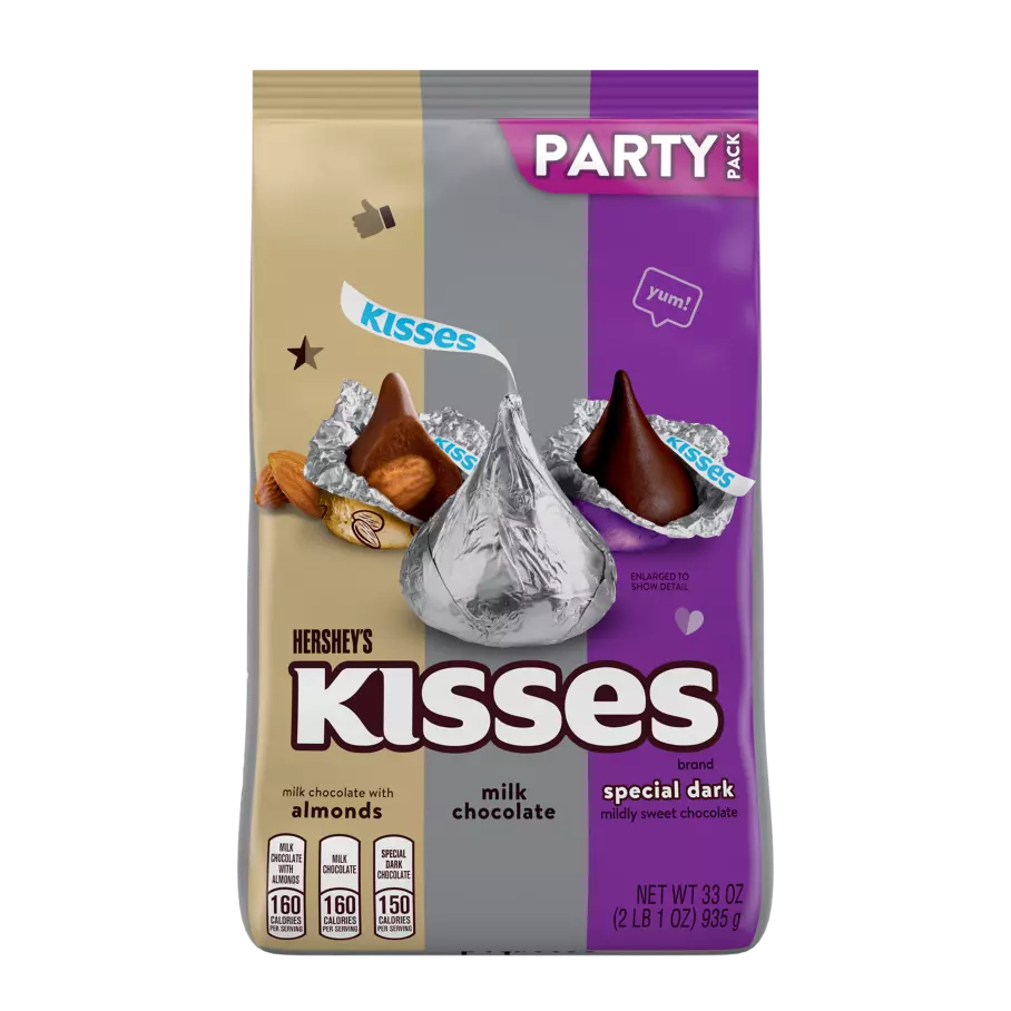 HERSHEY'S KISSES Assortment, 33 oz bag, 9 count - Front of Package