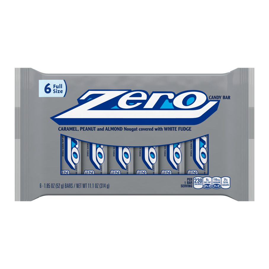 ZERO Candy Bars, 1.85 oz bag, 6 pack - Front of Package