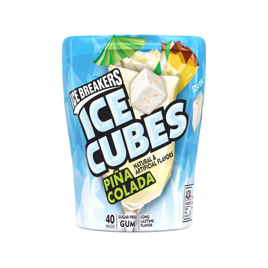 ICE BREAKERS Ice Cubes Arctic Grape Sugar Free Chewing Gum Bottles, 3.24 oz  (6 Count, 40 Pieces)