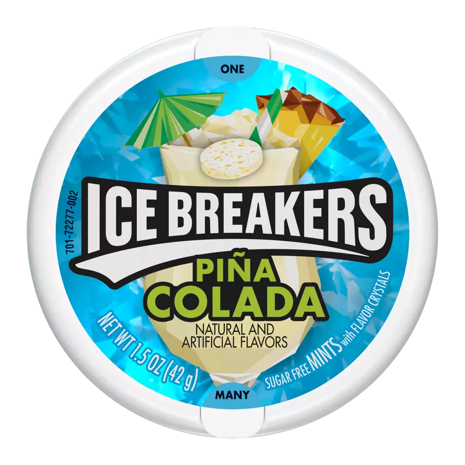 ICE BREAKERS Piña Colada Sugar Free Mints, 1.5 oz puck - Front of Package