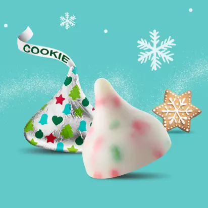 HERSHEY'S KISSES Sugar Cookie White Creme Candy, 9 oz bag