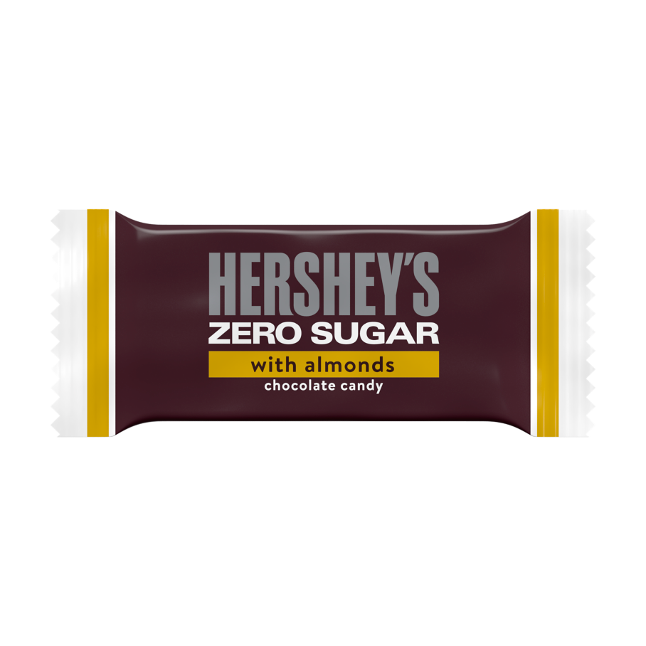 HERSHEY'S Zero Sugar Chocolate with Almonds Candy Bars, 5.1 oz bag - Out of Package