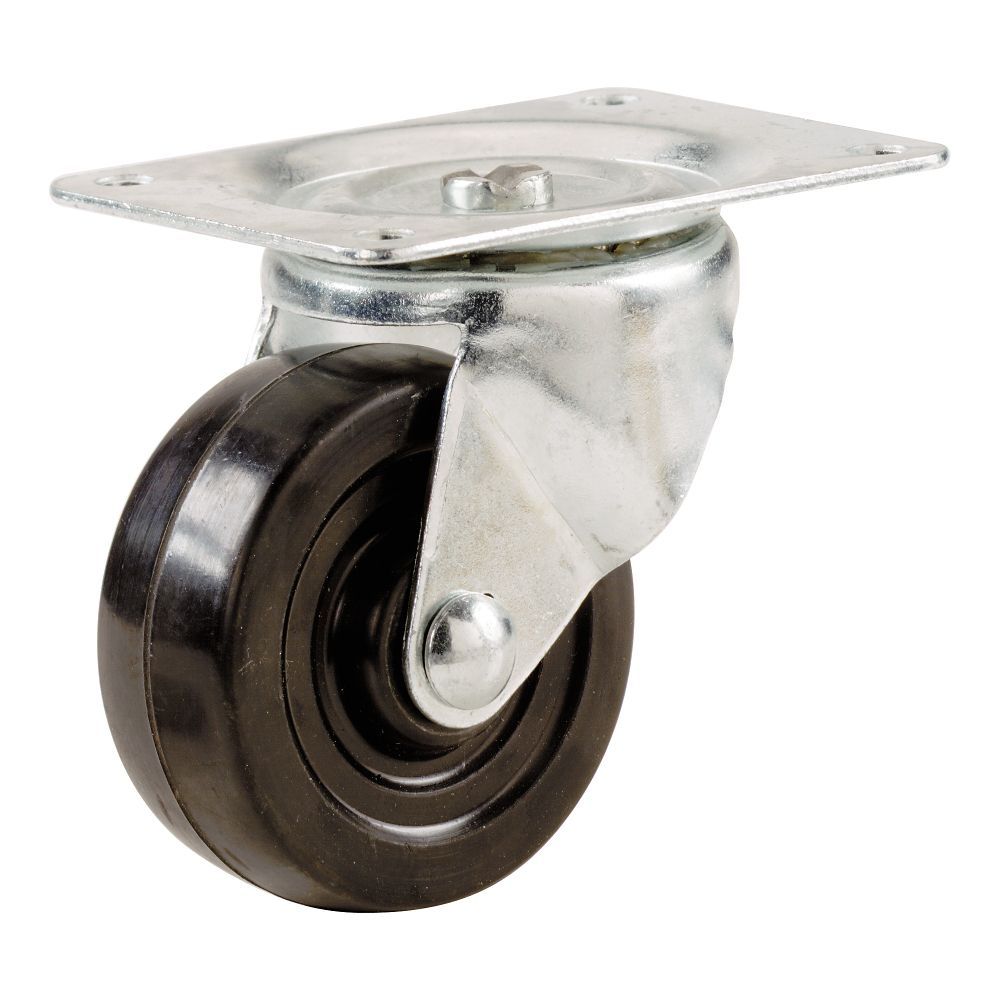 3 Inch Soft Rubber Swivel Plate Caster With 175 Lbs Load Rating