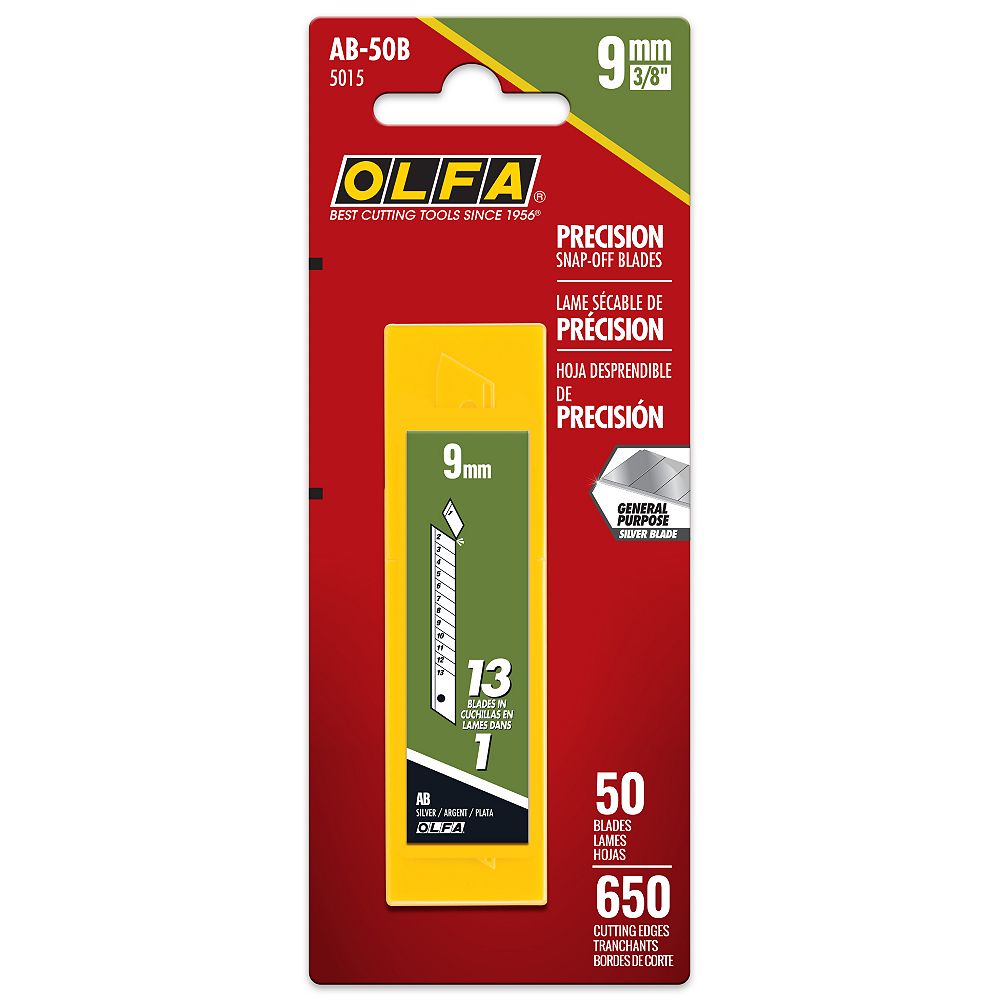 Olfa 9mm SnapOff Replacement Blades, 50 pack The Home Depot Canada