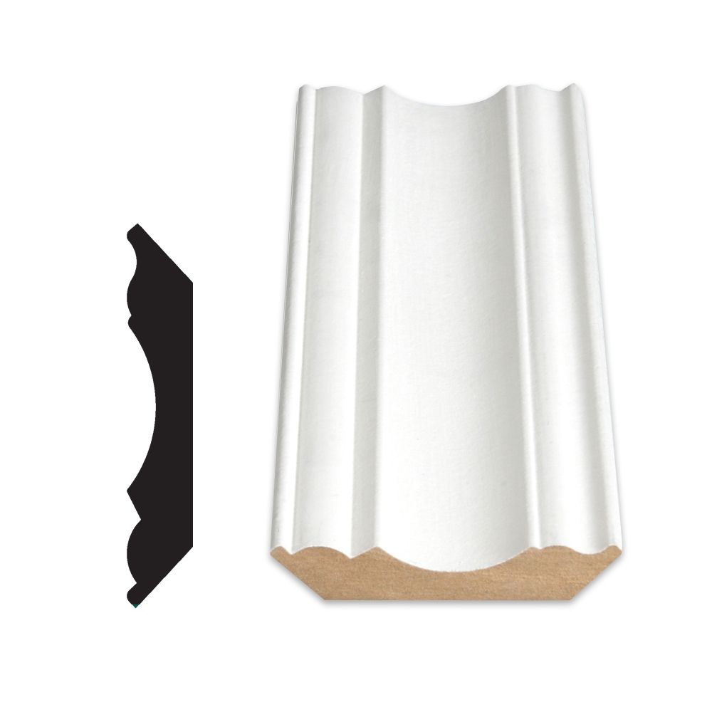 Alexandria Moulding Primed Fibreboard Ogee/Crown 5/8 In. x 35/16 In
