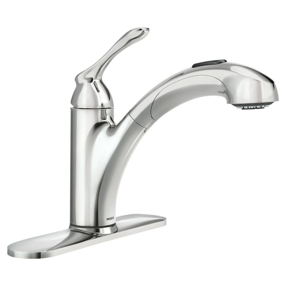 Moen Banbury Single Handle Kitchen Faucet With Matching Pullout