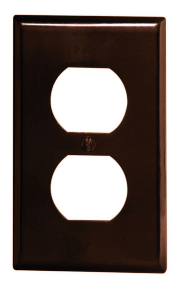 Leviton wall plate 1 Gang Duplex, Brown The Home Depot Canada