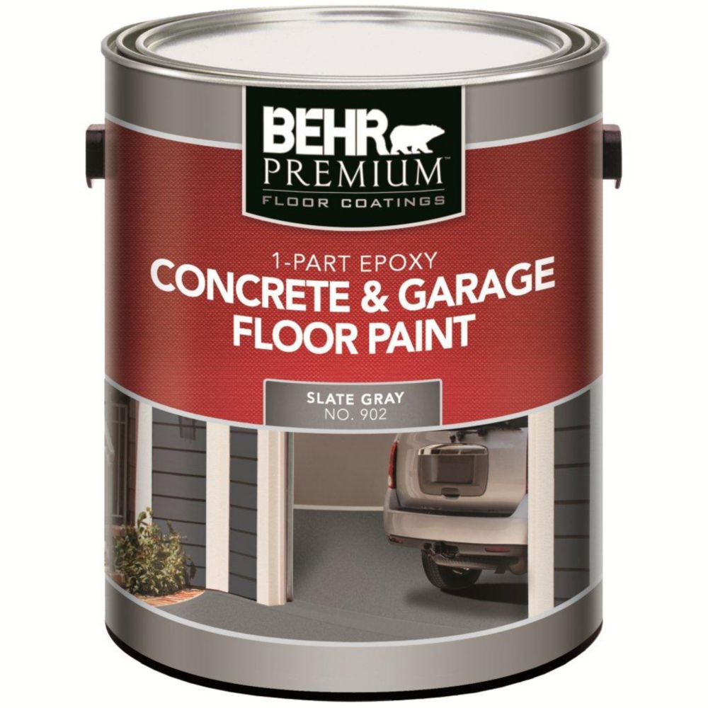 Behr 1-Part Epoxy Acrylic Concrete & Garage Floor Paint - Slate Gray, 3