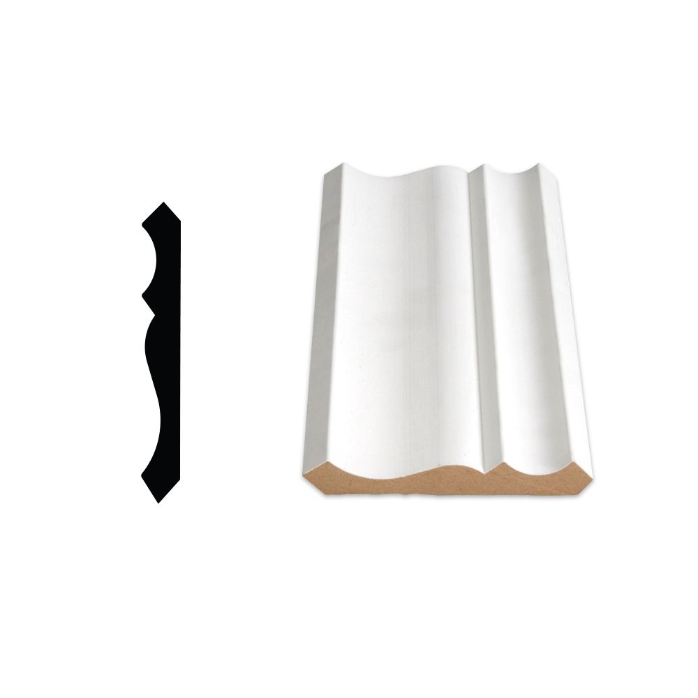 Alexandria Moulding Primed Fibreboard Ogee/Crown 5/8 In. x 41/4 In. x
