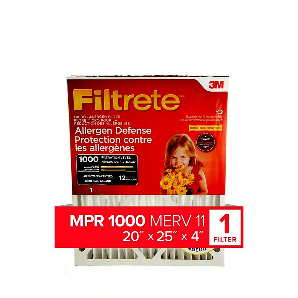 Filtrete Filters 20 Inch X 25 Inch X 4 Inch Allergen Reduction Mpr 1000