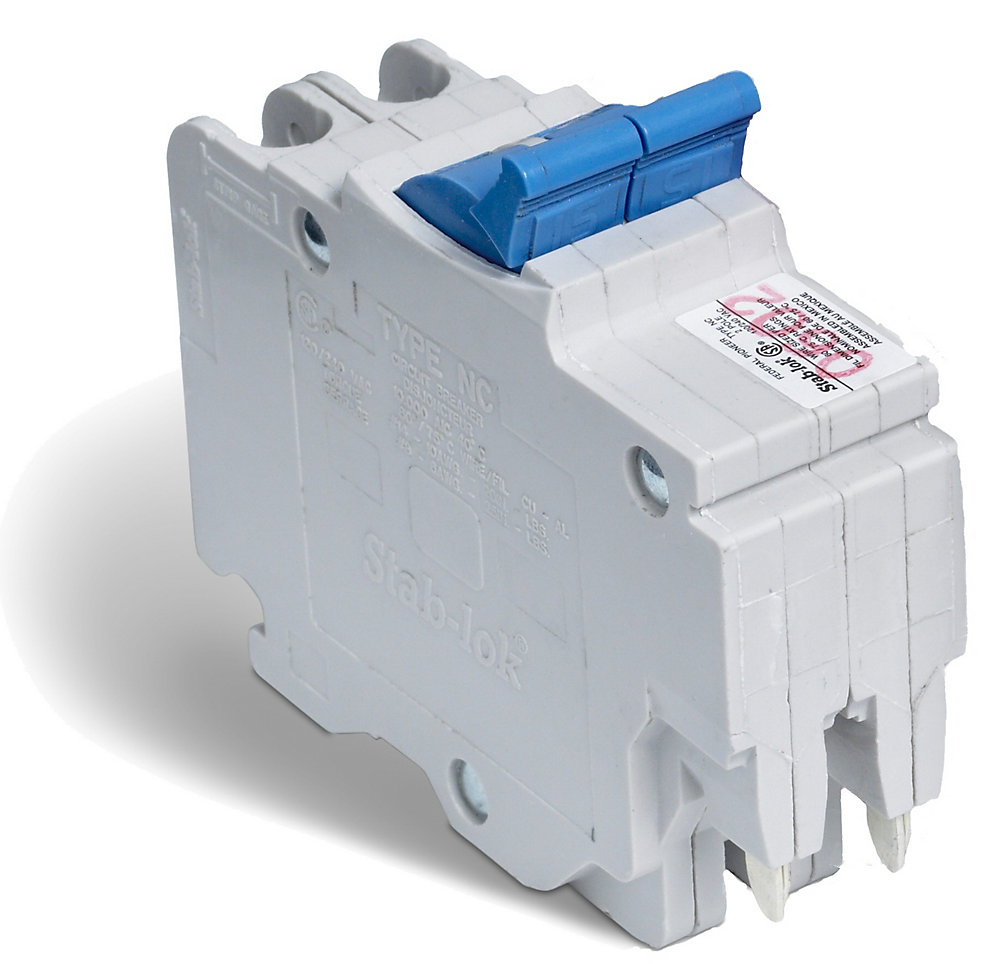 Schneider Electric Double Pole 15 Amp Stablok (NC) PlugOn Circuit Breaker The Home Depot Canada Schneider Electric Double Pole 15 Amp Stablok (NC) PlugOn Circuit Breaker The Home Depot Canada