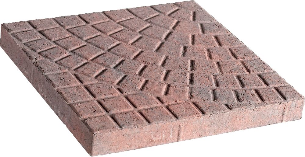 Shaw Brick Cobblestone Fan 16X16 Slab Red/Charcoal The Home Depot Canada