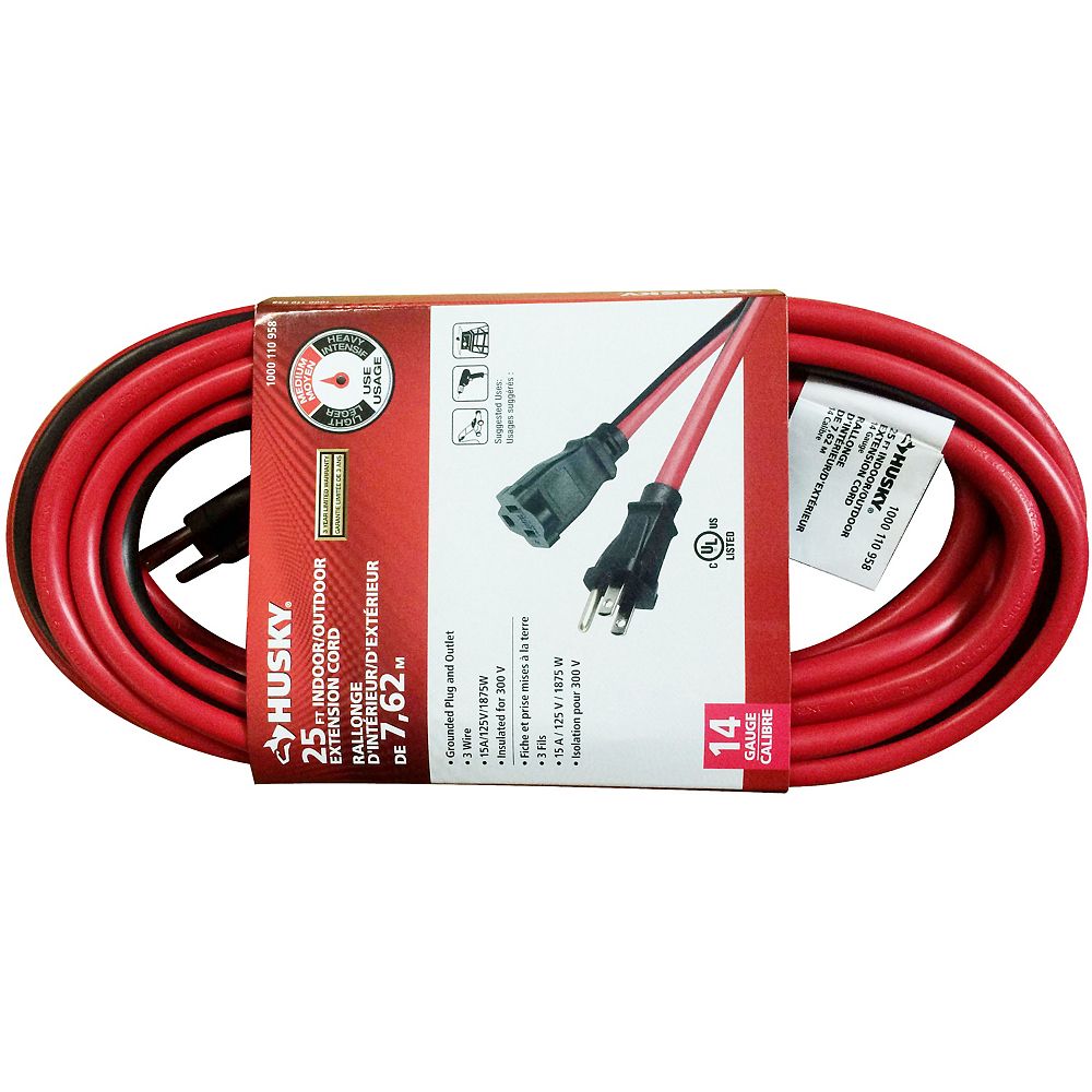 Husky 25 ft. 14Gauge Outdoor Extension Cord The Home Depot Canada