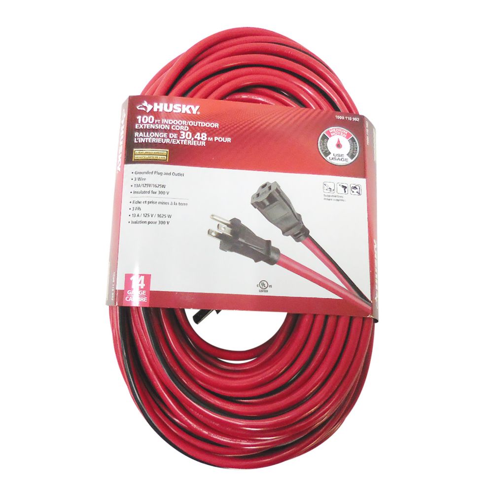 Husky 100 Ft 14 Gauge Medium Duty Extension Cord The Home Depot Canada 6157