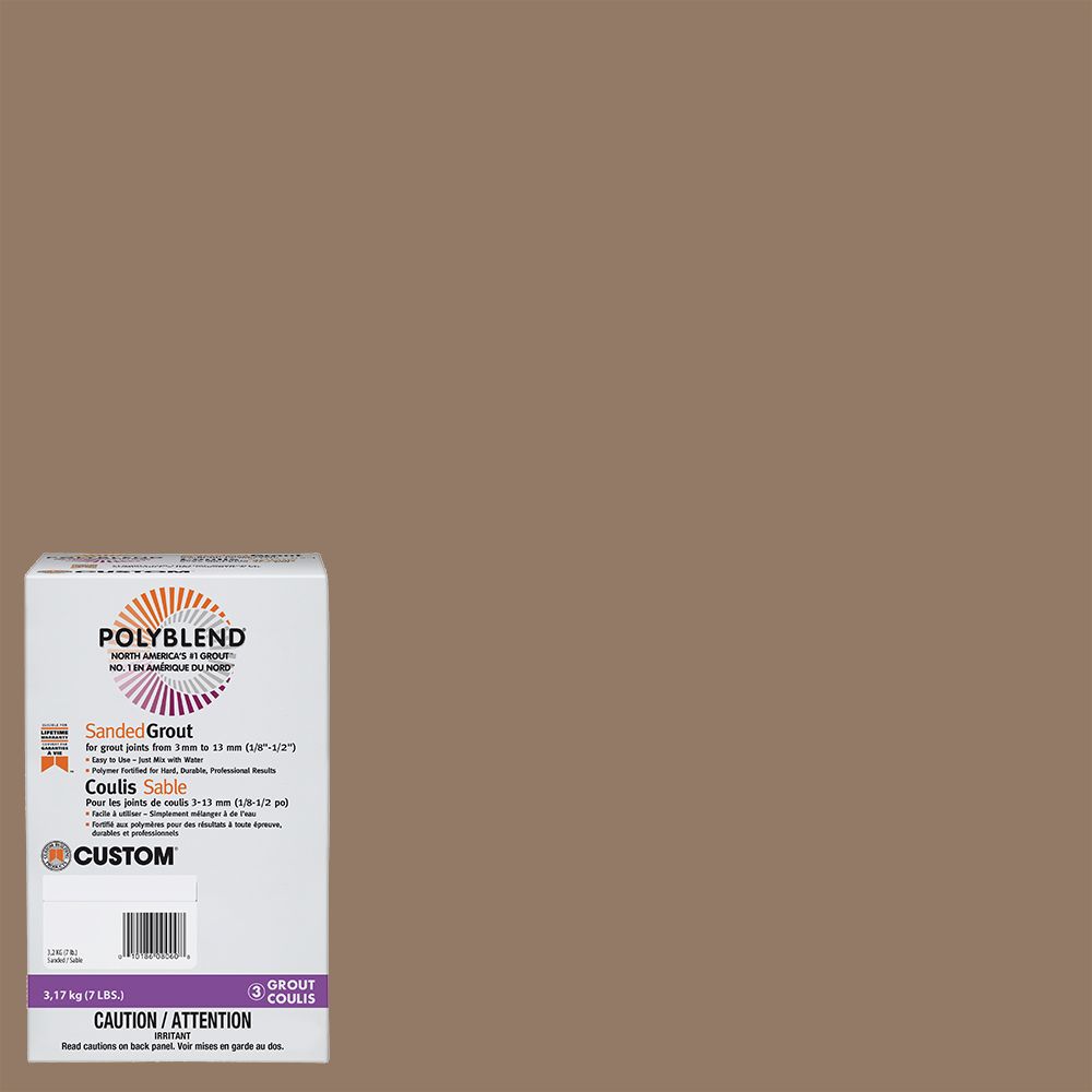 Custom Building Products #105 Earth - Polyblend Sanded Grout - 7lb ...