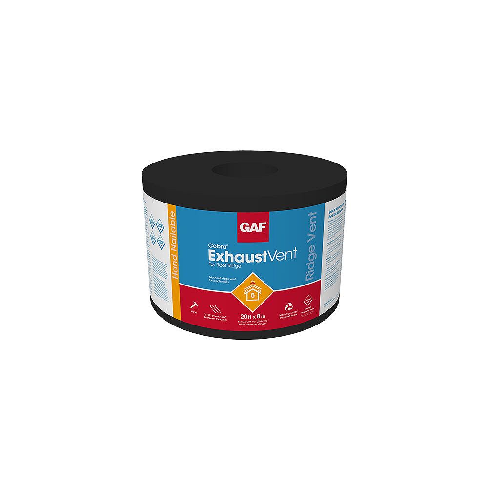 GAF Cobra Exhaust Vent Metric 11.75 in. x 20 ft. Mesh Roll Ridge Vent