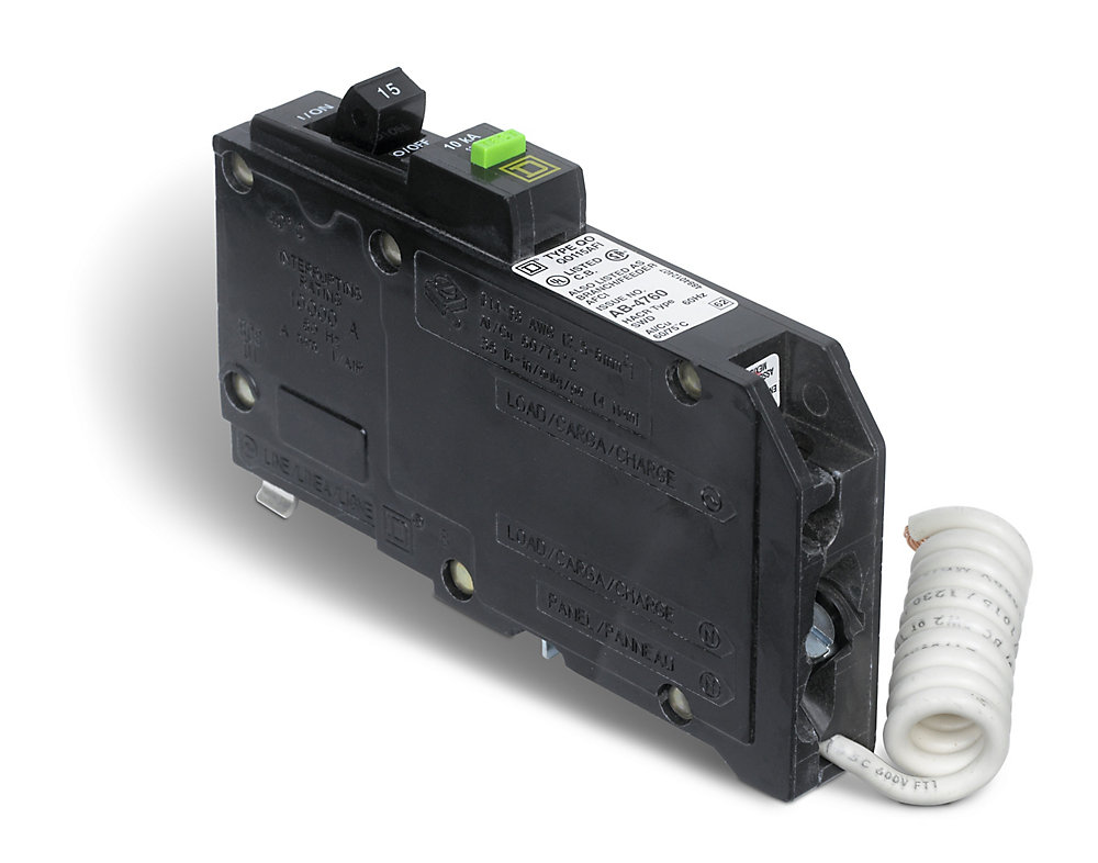 Schneider Electric Square D Single Pole 15 Amp QO Arc Fault Circuit Interrupter Breaker The Schneider Electric Square D Single Pole 15 Amp QO Arc Fault Circuit Interrupter Breaker The