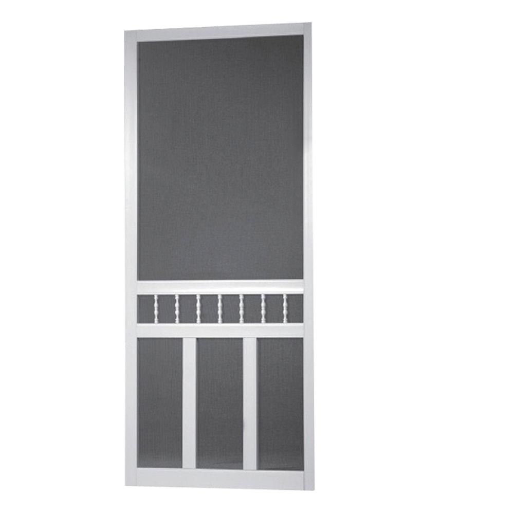 DIY 36-inch x 80-inch Waccamaw Solid Vinyl Screen Door | The Home Depot ...