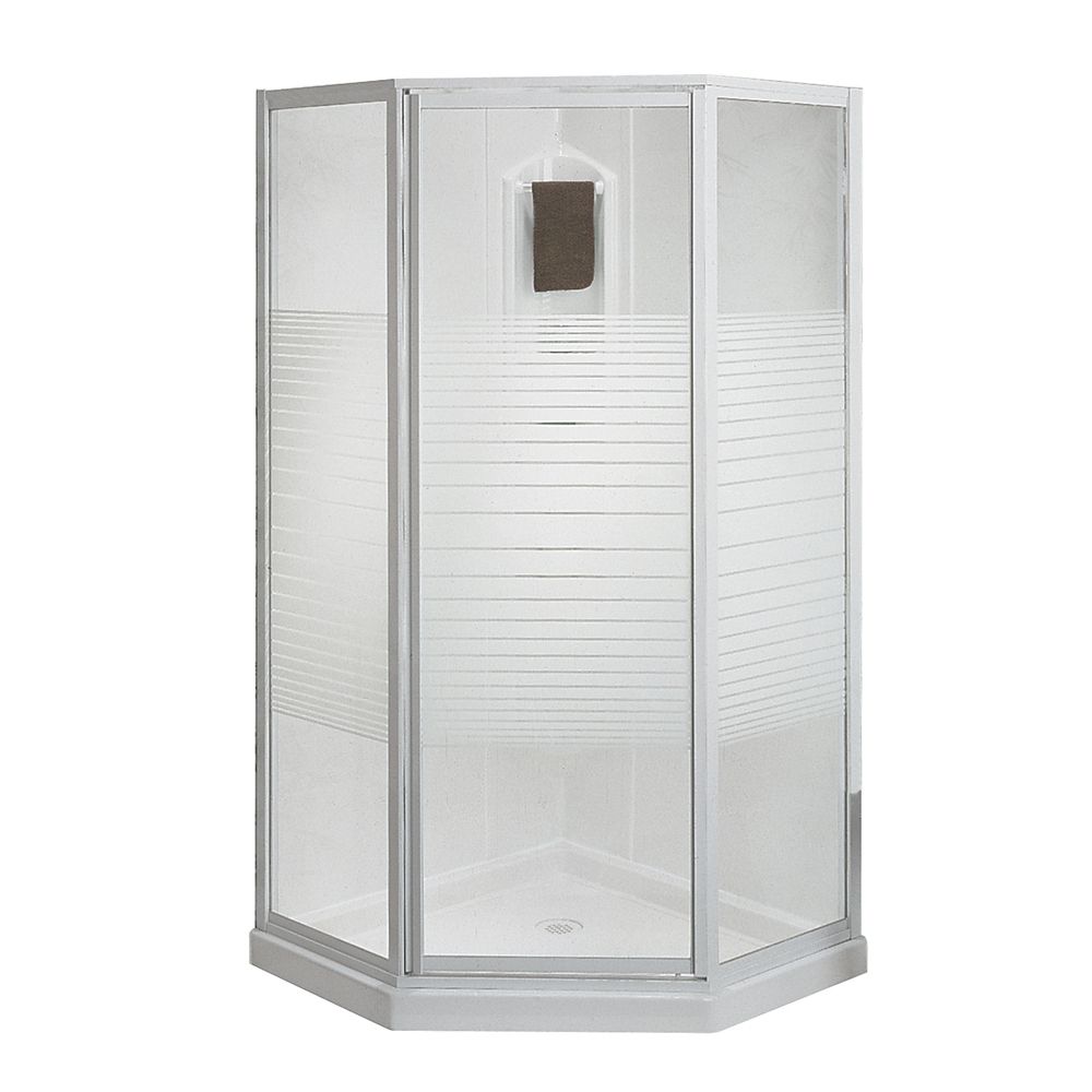 MAAX Cosmos 38inch 3Piece Corner Fit Shower Kit in White The Home