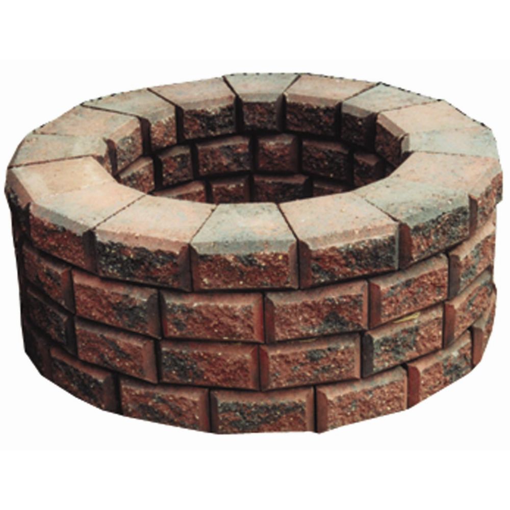 Cindercrete Easy Stack Firepit Kit in Red and Charcoal The Home Depot