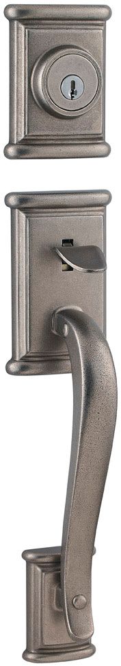 Weiser Ashfield Rustic Pewter Handle Set with Interior Lever | The Home ...