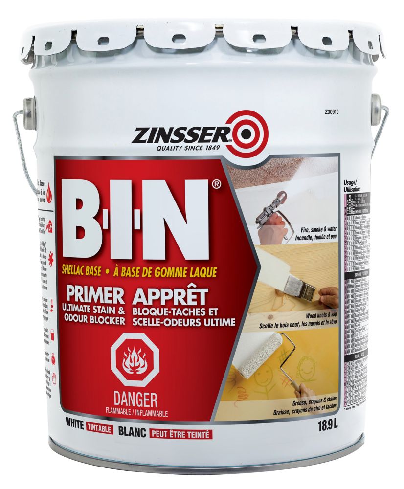 Zinsser B-I-N Apprêt à Base De Gomme Laque Pour Les Teintures Et Les ...