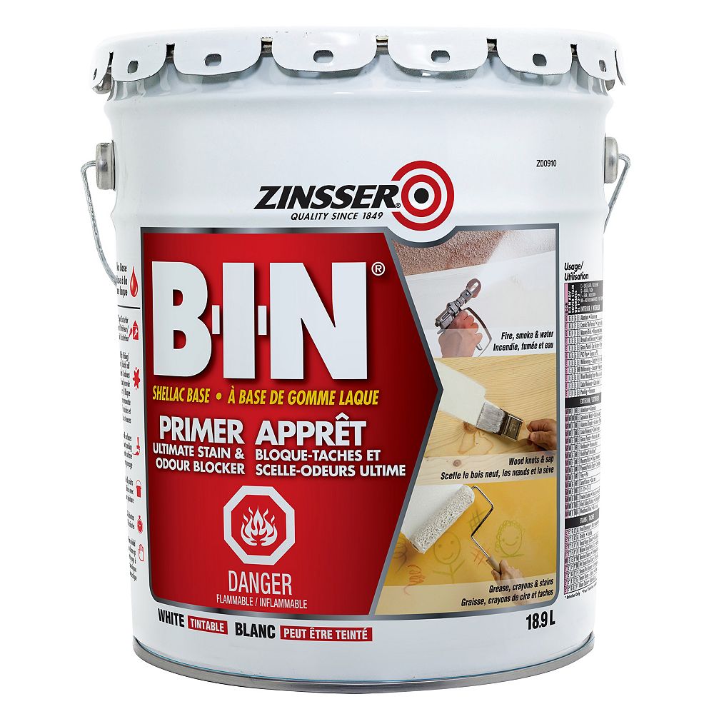 Zinsser BIN Apprêt à base de gomme laque pour les teintures et les