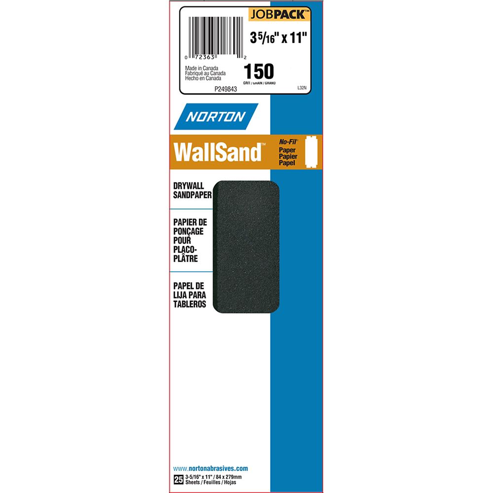 Norton Durite Drywall Sanding Paper 150 grit 35/16inch X11inch (25
