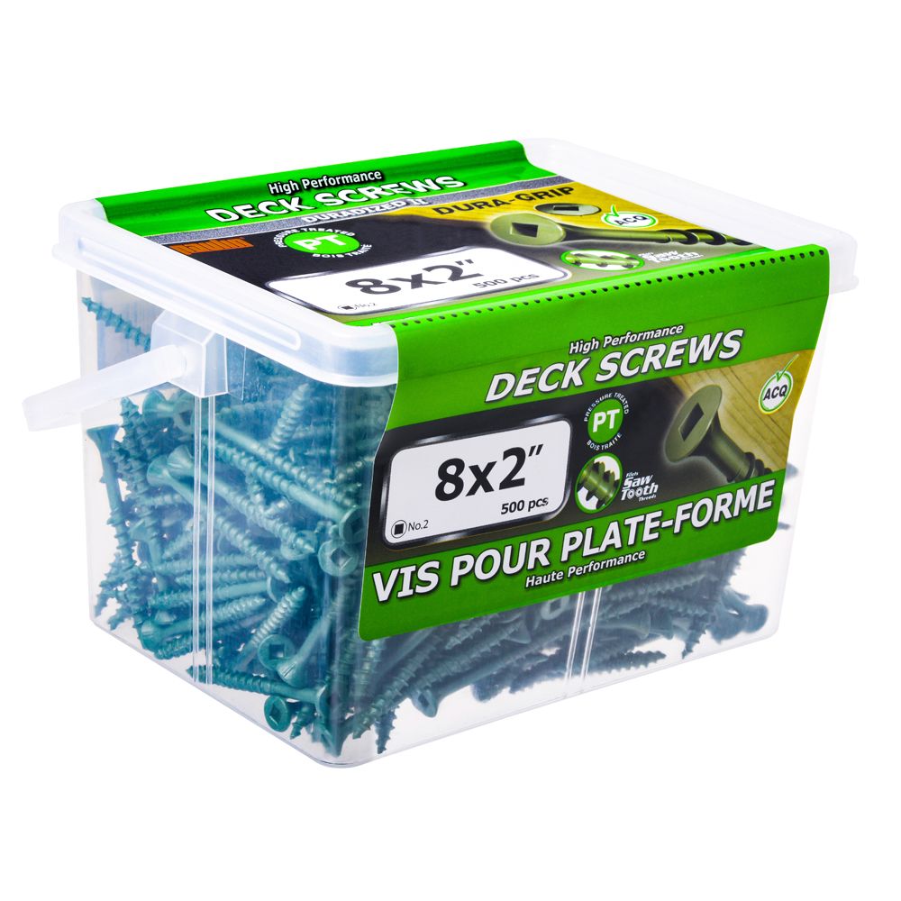 Duragrip 8x2 Green Deck Screws - 500 Pieces | The Home Depot Canada