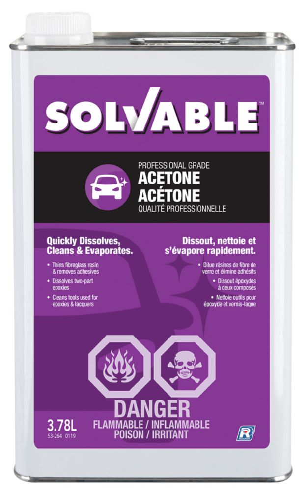 SOLVABLE Professional Grade Acetone 3.78 L The Home Depot Canada