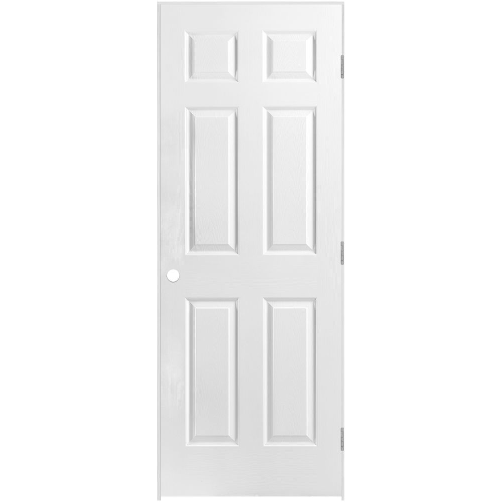 28 Inch X 80 Inch Lefthand 6 Panel Textured Prehung Interior Door