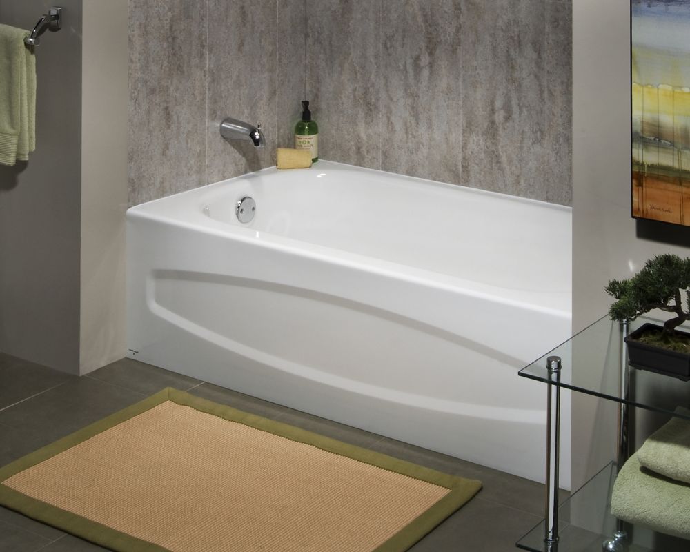 American Standard Cadet 5 Feet Enamel Steel Bathtub with LeftHand Outlet in White  The Home 