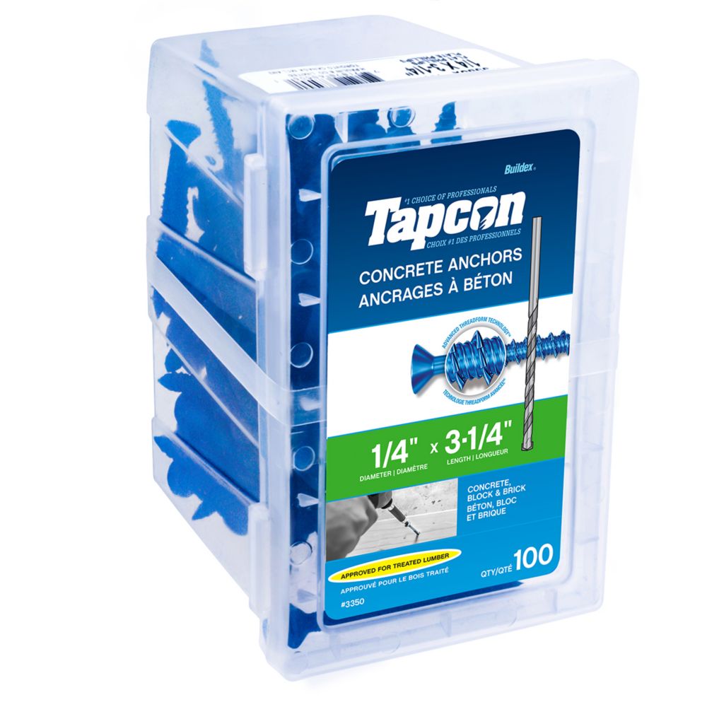 Tapcon 1/4inch x 31/4inch Tapcon Phillips Flat Head Concrete Screw