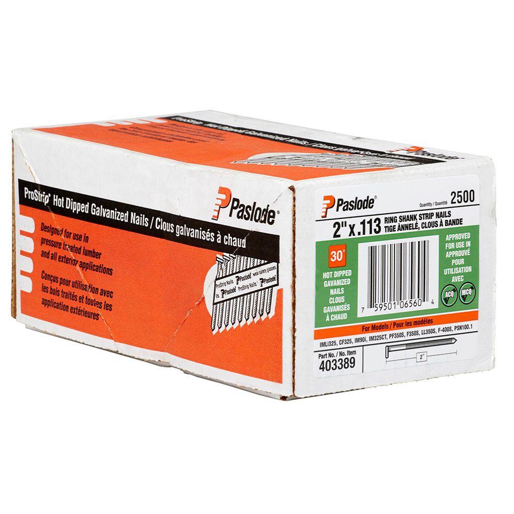 Paslode .113X2 In. Ring shank galvanized framing Strip Nails The Home