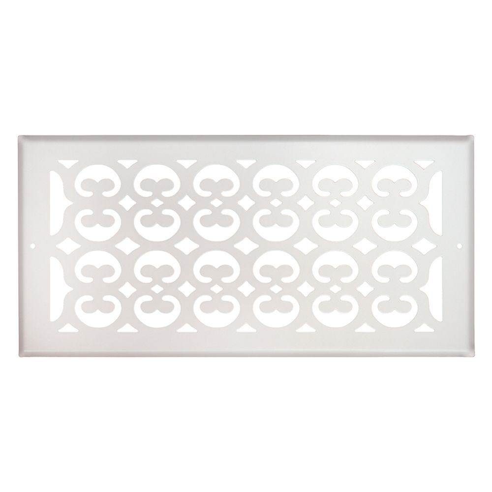 HDX 6 Inch x 14 inch White Victorian Sidewall Grille | The Home Depot ...