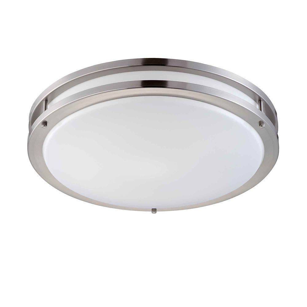Hampton Bay 2Light Brushed Nickel Round Fluorescent Flush Mount The