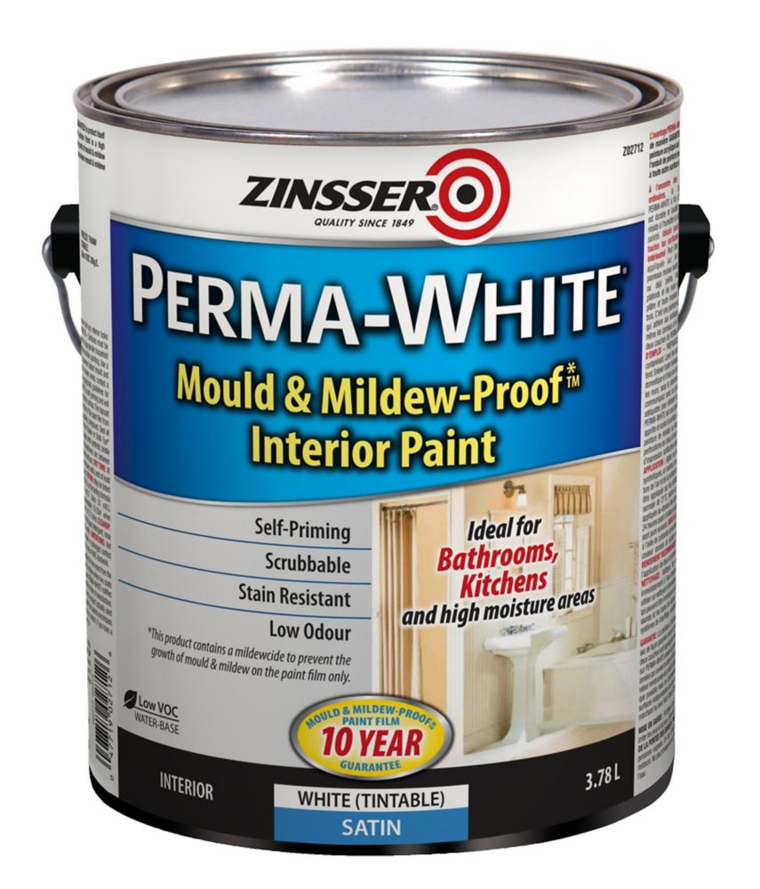 Zinsser Perma White Satin3.8l The Home Depot Canada