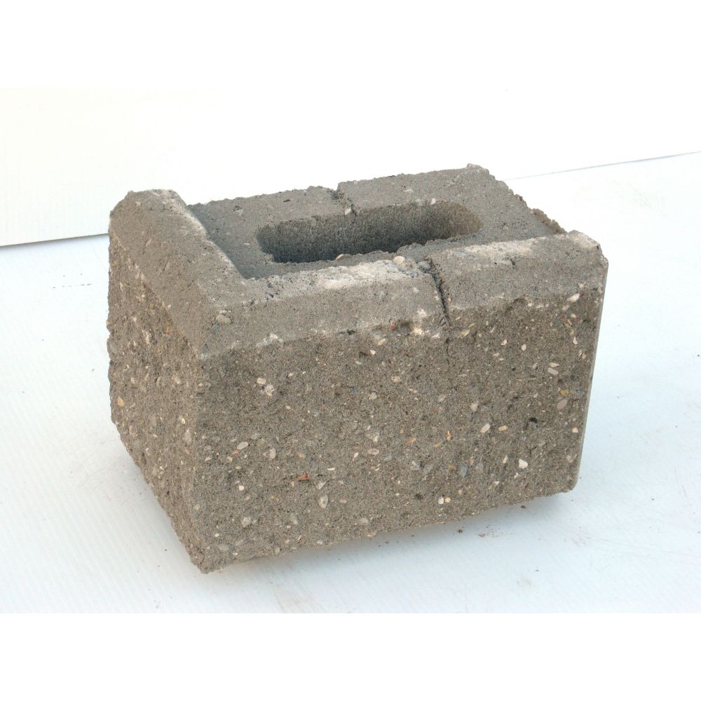 Allan Block (Ab) Jumbo 12-inch 6 Degree Corner Wall Block Gray | The ...