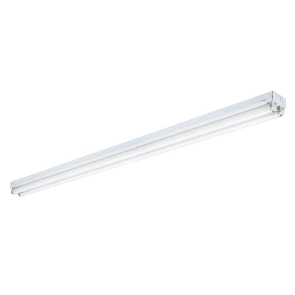 2 Light White Ceiling Commercial Strip Fluorescent Light