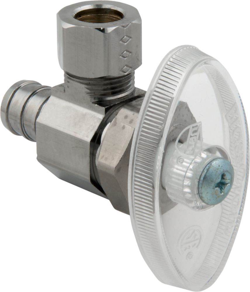 BrassCraft Straight Valve 1/2 Inch Nominal Crimp Pex Barb X 3/8 Inch Od