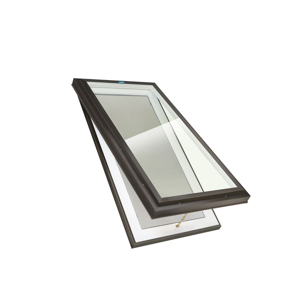 2ft x 4ft Venting Curb Mount Double Glazed Clear Glass Skylight with