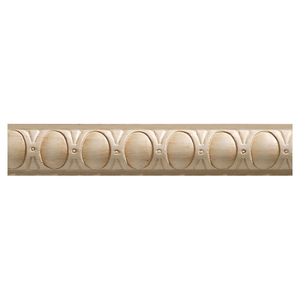 Ornamental Mouldings White Hardwood Colonial Trim Moulding 3/16 x 3/8 Sold Per 8 Foot Piece
