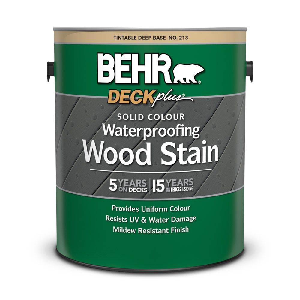 BEHR DECKplus Solid Colour Waterproofing Wood Stain - Deep Base No. 213 ...